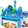 JUKUDAHU Water Table Play Sink Toy for Kids 2 3 4 5 6 Years Old - Outdoor Kitchen with Running Water, Fishing Games, Toddler Water Play Table for Kids Ages 3-8, Beach Outdoor Toys, Summer Gifts view 1