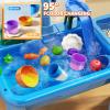 JUKUDAHU Water Table Play Sink Toy for Kids 2 3 4 5 6 Years Old - Outdoor Kitchen with Running Water, Fishing Games, Toddler Water Play Table for Kids Ages 3-8, Beach Outdoor Toys, Summer Gifts view 3