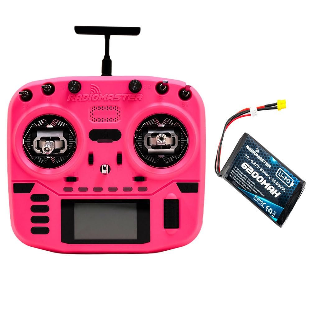 Radiomaster Boxer Crush Radio Controller Transmitter EdgeTX Operating System and ExpressLRS RF System Pre-Installed (ELRS M2 with 6200-Hot Pink)