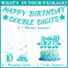 10th Birthday Decorations Banner Girls - 9 Pcs Teal Blue Banners Swirls Cake Topper Happy Birthday Double Digits Party Supplies For 10 Year Old Bday Party Cheers To Ten Party Sign Decor view 2