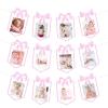 12 Month Bow Photo Banner, Milestone Pink Bow Growth Record Banner Monthly Milestones Garland First Birthday Decorations for Baby From Newborn To 12 Months view 1
