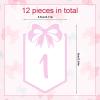 12 Month Bow Photo Banner, Milestone Pink Bow Growth Record Banner Monthly Milestones Garland First Birthday Decorations for Baby From Newborn To 12 Months view 2