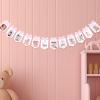 12 Month Bow Photo Banner, Milestone Pink Bow Growth Record Banner Monthly Milestones Garland First Birthday Decorations for Baby From Newborn To 12 Months view 4