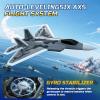 DEERC 2CH F22 Raptor RC Plane wiht Lights,Remote Control Airplane Fighter Toys,2.4GHz 6-axis Gyro Stabilizer RTF Glider Aircraft Jet Plane with 2 Batteries,Easy to Fly for Boys Adults view 3