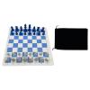 TWTCZOZ Foldable Chess Game,Tournament Chess Set,Sturdy Chessboard Storage Bag Travel Chess Set,International Board Game, Flannel Bag view 1