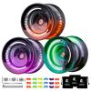 MAGICYOYO 3 Pack Yoyo K2 Crystal: Responsive for Kids, Dual Function with Replacement Unresponsive Bearings (Advanced). 18 Strings + 3 Bags (Black Orange/Purple/Green) view 1