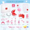 Dentist Play Set for Kids Ages 3-8, 26PCS Realistic Pretend Dental Toy Kit with Teeth Cleaning Tools, Doctor Costume & Learning Guide. STEM Educational Toys, Toddler Medical Kit for Boys & Girls Gifts view 2