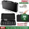 Chunful 300 Pcs Capacity Poker Chip Case 15.8 x 7.9 x 2.4 Inch Empty Poker Chips Holder Black Storage Carrying Case with Full Protection view 2