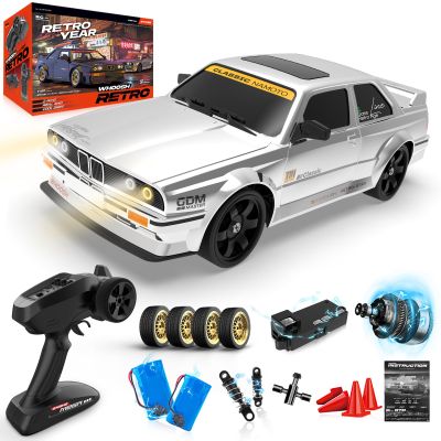 1/16 Fast RC Cars for Adults, RC Drift Car with ESP Gyro, 50KM/H High-Speed 4WD, Full Proportional Control, LED Light, 2 Rechargeable Batteries, RTR Drifting for Adults, Gift for Boys Kids and Girls