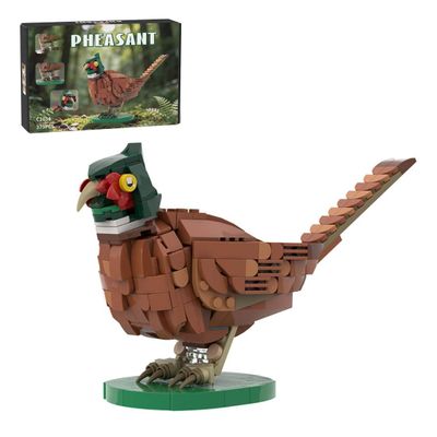 Aetheria Pheasant Animals Building Set MOC Bird for Adults, Creative Pheasant Bird Ornament Model for Adult, Build Your Animal Buildings - 379 Pieces