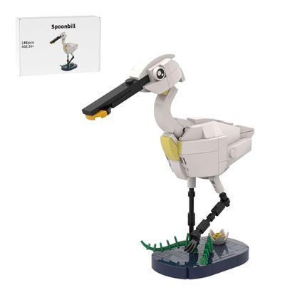 Aetheria Animals Building Set MOC Bird for Adults, Creative Spoonbill Bird Ornament Model for Adult, Build Your Animal Buildings - 146 Pieces