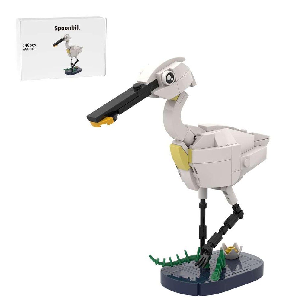 Aetheria Animals Building Set MOC Bird for Adults, Creative Spoonbill Bird Ornament Model for Adult, Build Your Animal Buildings - 146 Pieces