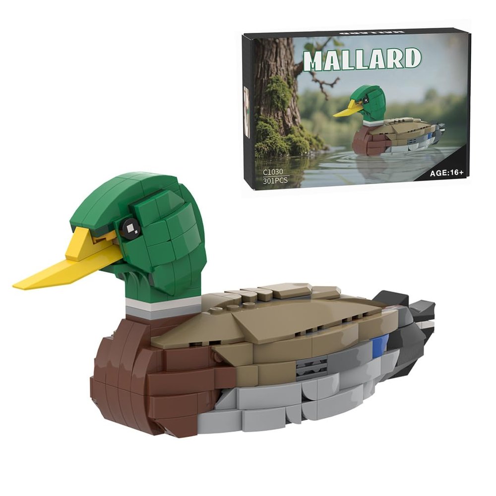 Aetheria Mallard Animals Building Set MOC Bird for Adults, Creative Mallard Ornament Model for Adult, Build Your Animal Buildings - 301 Pieces