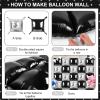 Black and Silver Square Foil Balloons 25 Pcs Metallic Black and Silver Balloons Wall Backdrop for New Year Graduation Birthday Bridal Shower Party Arch Backdrop Decorations view 3