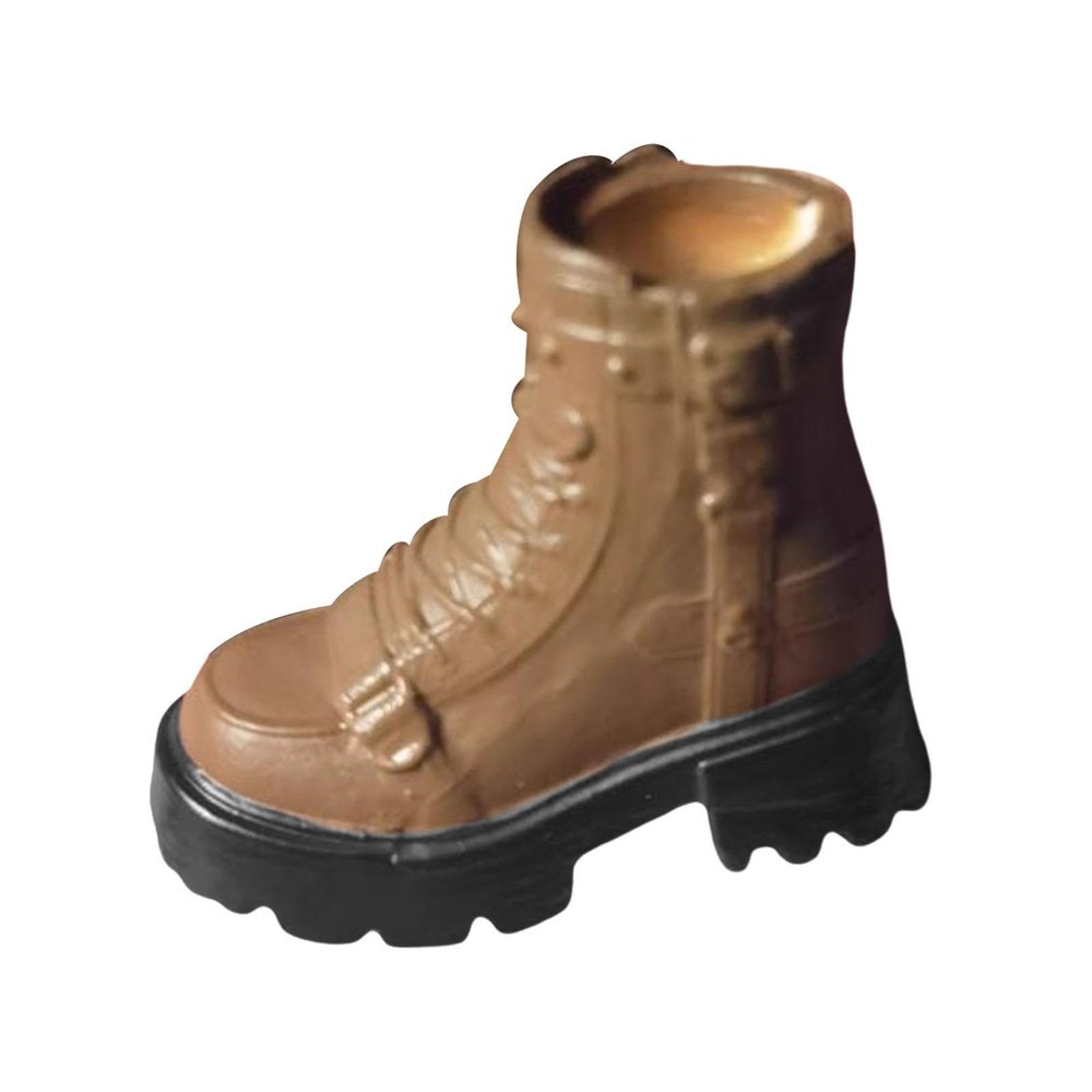1/12 Scale Ankle Bootie Miniature Action Figures Costume Cosplay,Stylish,Fashion,Casual Retro Work Boots for Female Figures, Khaki