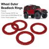 4pcs 1.9 Inch Wheel Outer Beadlock Rings Aluminum Alloy Replacement Wheel Beadlock Rings 1/10 RC Car Axial SCX10 90046 RC Car (Red) view 4