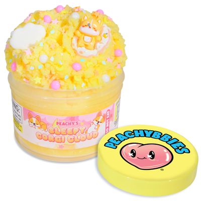 Peachybbies Sleepy Corgi Cloud, Made in USA Premium Slime Scented Slime, 7 oz.