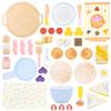 UMU Wooden Pancake Play Set  44 Pcs Pretend Cooking Toy with Pan, Spatula, Syrup, Toppings & More  Kitchen Play Food Set for Kids Ages 3 4 5 view 1