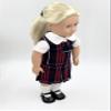 18 inch Doll Outfit-School Plaid Jumper Include Blouse and Hair Accessory/Add on Option: Sock and Shoe (Doll is not Included) (Zip Jumper,Sock,Matte Black Shoe, Plaid 36) view 3