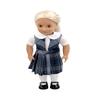 18 inch Doll Outfit-School Plaid Jumper Include Blouse and Hair Accessory/Add on Option: Sock and Shoe (Doll is not Included) (Split Jumper,Sock,Shiny Black Shoe, Plaid 82) view 1