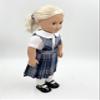 18 inch Doll Outfit-School Plaid Jumper Include Blouse and Hair Accessory/Add on Option: Sock and Shoe (Doll is not Included) (Split Jumper,Sock,Shiny Black Shoe, Plaid 82) view 3