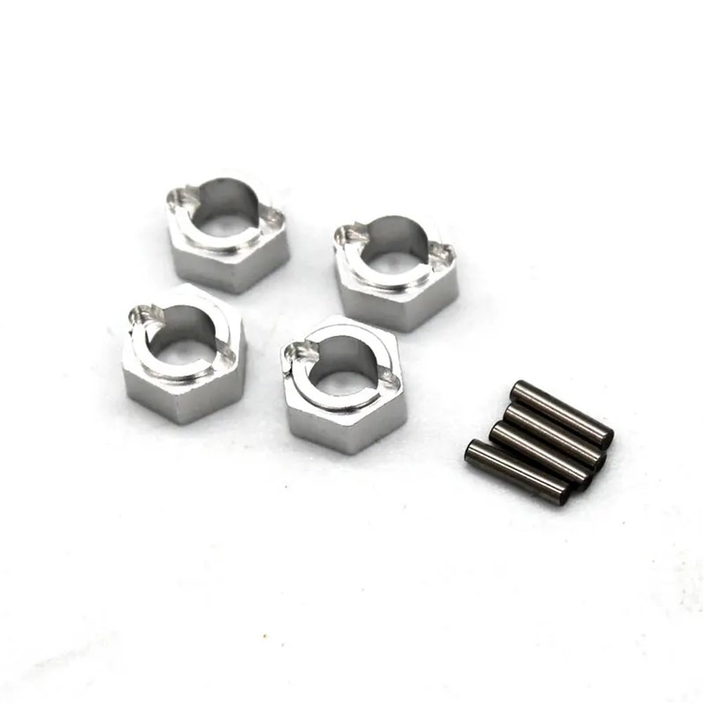 RC Upgrade Parts for WLtoys for FMS for Fcx24 1/24 Xiaoqi RC Remote Control Car Metal Upgrade Accessories 7mm Hexagonal Coupler(Silver)