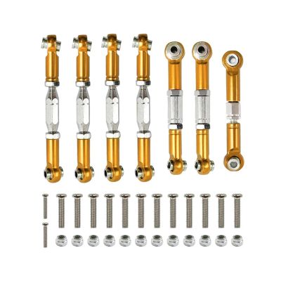 RC Upgrade Parts Compatible with WLtoys 1:14 144001 124018 124019 RC Car Upgrade Parts Metal Linkage Servo Pull Rod Steering Tie Rod Set(Yellow)