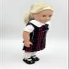 18 inch Doll Outfit-School Plaid Jumper Include Blouse and Hair Accessory/Add on Option: Sock and Shoe (Doll is not Included) (Zip Jumper,Sock,Shiny Black Shoe, Plaid 36) view 3