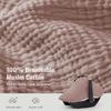 Blissful Diary Baby Car Seat Cover, Extra Large Mesh Window, Breathable Muslin Cotton, Infant Windproof Canopy-Dusty Pink view 2