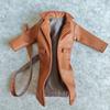 1/12 Scale Clothes Wired Faux Leather Windbreak Coat for 1:12 6inch Action Figure Doll (Brown) view 2