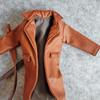 1/12 Scale Clothes Wired Faux Leather Windbreak Coat for 1:12 6inch Action Figure Doll (Brown) view 3