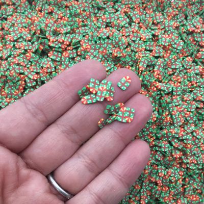 Small Red and Green Christmas Gift Polymer Clay Sprinkles, Fake Fimo Slice Mix for Crafts, Decoden and Funfetti Jimmies - Non Edible (15 gram bag)