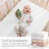 100% Organic Cotton Muslin Baby Fitted Crib Sheets 52x28 Inches 2 Pack White, Ultra Breathable and Soft Sheet Fits All Standard Crib Mattress Sheet Neutral Toddler Bedding for Baby Boys Girls view 2