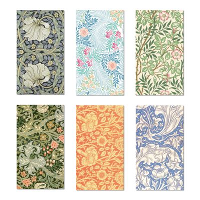 120PCS William Morris Floral Paper Napkins - 6 Vintage Wildflower Disposable Hand Towels for Bathroom, Dinner, Picnic, Wedding | 4.5"x8" | Wildflower Disposable Napkins for Daily Use,Family Gatherings