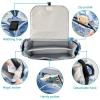 Bulletgxll Blue and White Floral Baby Stroller Organizer Universal Stroller Caddy Accessories Bag with Cup Holder and Detachable Shoulder Strap view 2