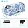 Bulletgxll Blue and White Floral Baby Stroller Organizer Universal Stroller Caddy Accessories Bag with Cup Holder and Detachable Shoulder Strap view 3