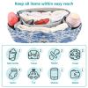 Bulletgxll Blue and White Floral Baby Stroller Organizer Universal Stroller Caddy Accessories Bag with Cup Holder and Detachable Shoulder Strap view 4