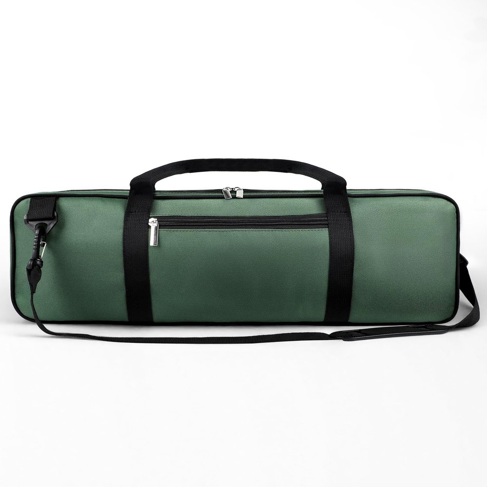 LEAP Chess Bag Only for Chess Sets Convenient Carrying Bag with Four Store Part for Roll-up Chess Board Chess Pieces Chess Clock, Carry Case of Chess Sets for Traveling or Camping Green