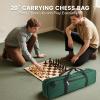 LEAP Chess Bag Only for Chess Sets Convenient Carrying Bag with Four Store Part for Roll-up Chess Board Chess Pieces Chess Clock, Carry Case of Chess Sets for Traveling or Camping Green view 3