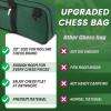 LEAP Chess Bag Only for Chess Sets Convenient Carrying Bag with Four Store Part for Roll-up Chess Board Chess Pieces Chess Clock, Carry Case of Chess Sets for Traveling or Camping Green view 4