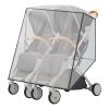 1Pc Double Strollers Rain Sleeve Windproof Protective Case for Twin Baby Prams Left Right/Front Rear view 1
