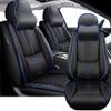2 Front Car Seat Covers for Chevrolet HHR 2006-2011 Waterproof Seat Covers with Lumbar Support Nappa Leather Anti-Slip Car Seat Cover for Chevrolet HHRBlack&Blue-Deluxe view 1