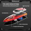 Authticar RC Boat, 2.4GHZ 30km/h RC Speed Boat with 390 Motor, Water Cooling System, Low Power Reminder, Auto Self-Righting, Off Water Sensing Water Play Toy Gift for s s view 3
