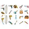 UVUXO 600 Pcs Tool Stickers for Kids- 1.5 Inch Round Stickers Roll 16 Tyles Construction tools Kindergarten Sticker Teacher Sticker for Kids Birthday Party School Reward Giveaways view 1