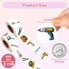 UVUXO 600 Pcs Tool Stickers for Kids- 1.5 Inch Round Stickers Roll 16 Tyles Construction tools Kindergarten Sticker Teacher Sticker for Kids Birthday Party School Reward Giveaways view 2