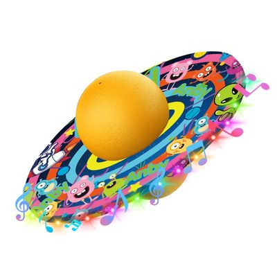 Anby Colorful LED Light Up Pogo Ball with Music - Fun Balance Trick Bounce Board Jumping Ball Toy for Kids, Perfect for Outdoor & Indoor Play, Gift for Boys and Girls Up to 200 lbs Valentine (Yellow)