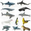 12 Marine Animal Figurines for Kids, Plastic Animal Toys Tiny Portable Sea Creature Figures Playset Montessori Toy Educational Game for Homeschool Preschool Toddler Kids view 1