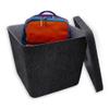 Welaxy large stackable felt bin Functional basket container for Toys Pet Books Clothes throw blanket hide storage solution multi-use as footrest foot stool coffee table (Charcoal) view 1