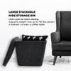 Welaxy large stackable felt bin Functional basket container for Toys Pet Books Clothes throw blanket hide storage solution multi-use as footrest foot stool coffee table (Charcoal) view 2