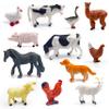 12 Farm Animal Figurines for Kids, Plastic Animal Toys Tiny Portable Farm Creature Figures Playset Montessori Toys Educational Game for Homeschool Preschool Toddler Kids view 1